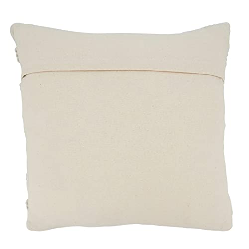 Fennco Styles Woven Textured Decorative Throw Pillow Cover 18" W x 18" L - Ivory Square Cushion Case for Home, Couch, Bedroom, Living Room and Office Décor