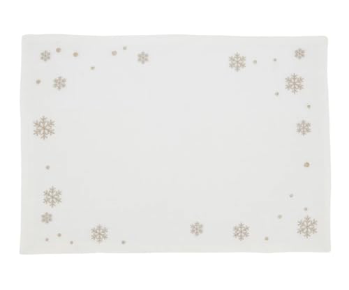 Fennco Styles Shimmer Embroidered Snowflake Holiday Cloth Napkins 20" W x 20" L, Set of 4