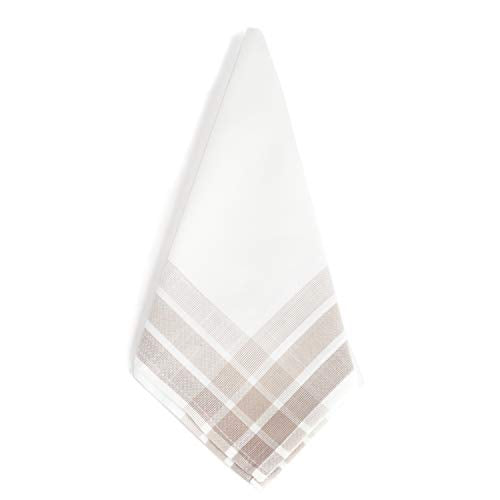 Fennco Styles Café Roma Striped Design Ombré Ivory Tablecloth for Home Décor, Dining Room, Parties, Machine Washable