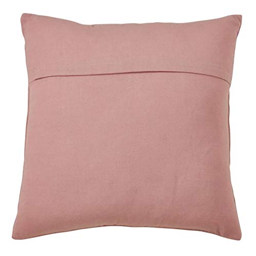 Fennco Styles Contemporary Pom Pom Design 100% Cotton Decorative Throw Pillow Cover 22 x 22 Inch - Pink Accent Pillow Case for Home, Couch, Living Room and Bedroom Décor