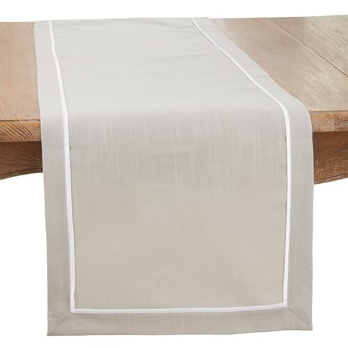 Fennco Styles Red Pleated Design Table Runner 16" W X 70" L - Classic Border Table Cover for Everyday Use, Dining Room Décor, Family Gathering and Special Occasion