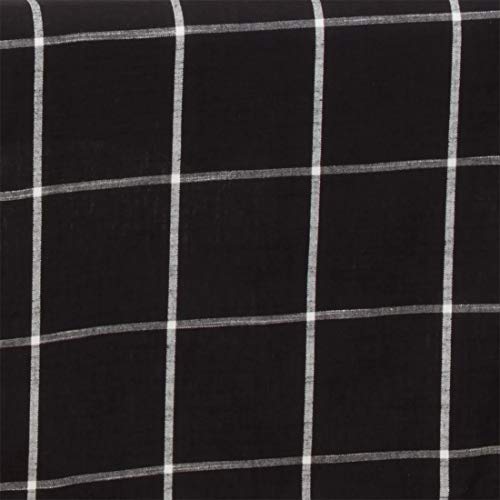 Fennco Styles Classic Large Plaid Cotton Table Runner 16" W x 72" L - Black Table Cover for Christmas, Holiday, Dining Table, Banquets and Special Occasion