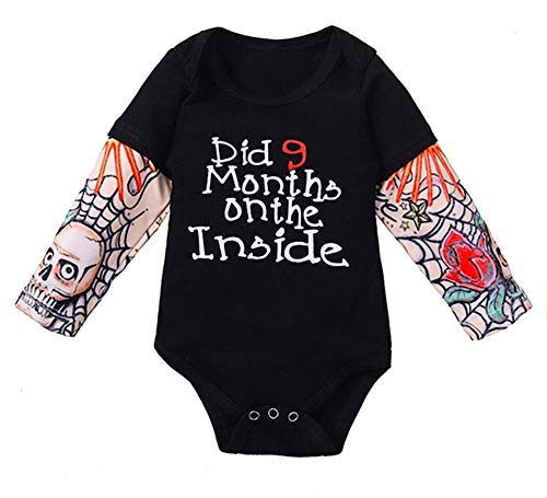 Styles I Love Infant Baby Boys Girls Printed Romper Tattoo Sleeve Cotton Bodysuit Holiday Halloween Outfit