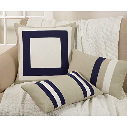 Fennco Styles Luxury Classic Panel Design Soft Cotton Down Filled Throw Pillow – Timeless Design Cushion for Bed, Couch, Sofa, Home Décor, Holidays, Housewarming