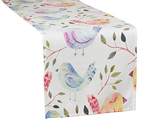 Fennco Styles Modern Flock of Birds Design Table Linen Collection – Table Cover for Home Décor, Dining Table, Banquets, Holidays and Special Occasions