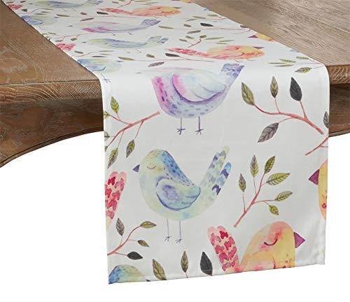 Fennco Styles Modern Flock of Birds Design Table Linen Collection – Table Cover for Home Décor, Dining Table, Banquets, Holidays and Special Occasions