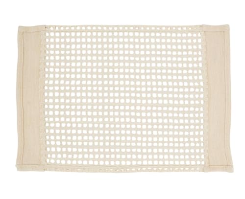 Fennco Styles Airy Net Design Cotton Table Runner 16" W x 72" L - Ivory Hollow Pattern Table Cover for Dining Room, Banquets, Family Gatherings, and Holidays