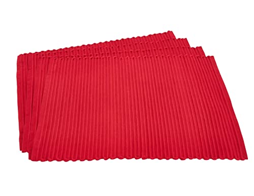 Fennco Styles Classic Everyday Ribbed Cotton Table Runner - Red Table Cover for Home, Dining Room, Holiday, Wedding Christmas and Special Occasion