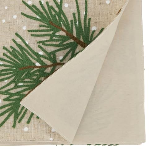 Fennco Styles Natural Pinecones Table Runner 16" W x 70" L - Woodland Christmas Table Cover for Home, Dining Room, Winter Holiday Décor, Banquets, and Special Events