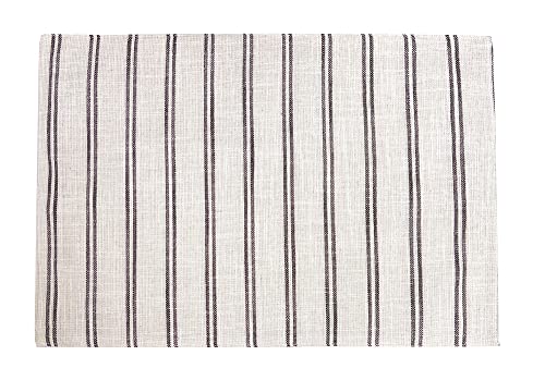 Fennco Styles Modern Striped Linen Blend Table Runner 16" W x 54" L - Beige Woven Table Cover for Home Décor, Dining Table, Banquets, Family Gathering and Special Events