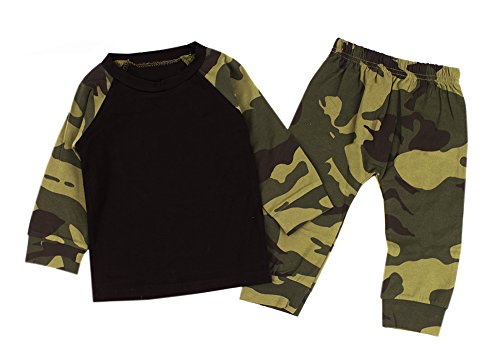 stylesilove Infant Baby Boy Camouflage Top and Pants 2-PCS Outfit