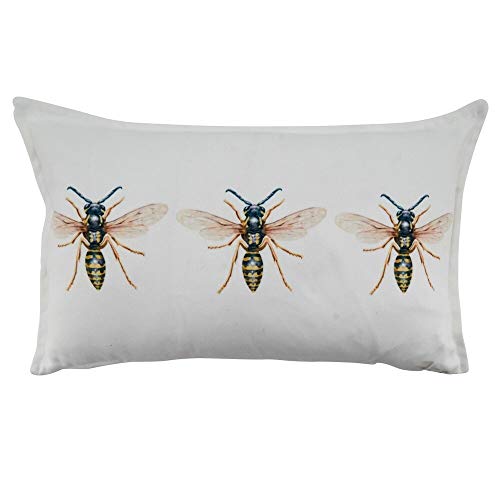 Fennco Styles Bugs Design 12”W x 20”L Decorative Throw Pillow – Rectangular Nature-Inspired Cushion for Couch, Sofa, Bedroom, Office and Living Room Décor