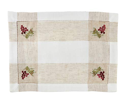 Fennco Styles Hommage Brodé Collection Cottage Embroidery Hemstitch Border Placemats