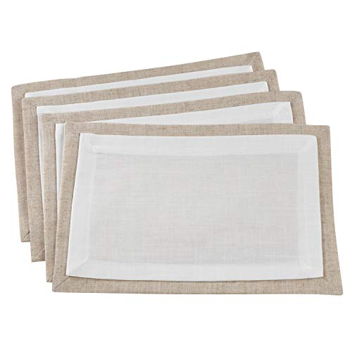 Fennco Styles Moldura Collection Classic Double Layer Linen Blend Table Linens – Table Linens for Banquets, Wedding, Special Events and Home Décor