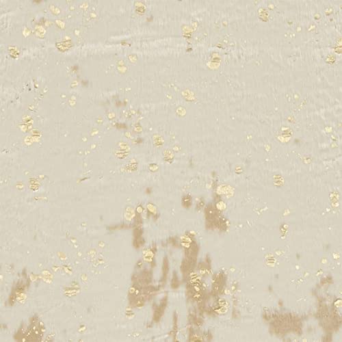 Fennco Styles Gold Metallic Faux Cowhide Table Runner 16" W x 72" L – Ivory Table Cover for Banquets, Family Gathering, Holiday, Special Events, Home Décor