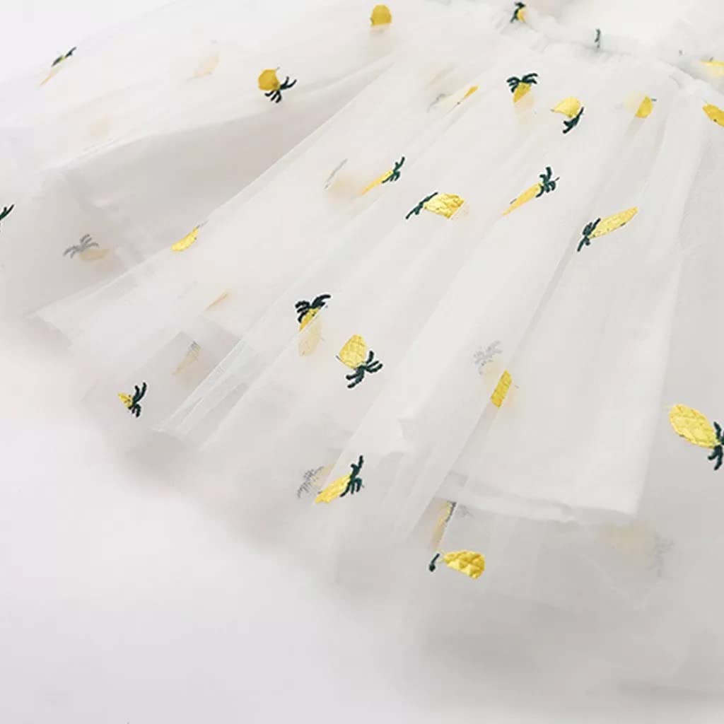 stylesilove Baby Toddler Girls Sleeveless Fruit Daisy Mesh Tulle Flower Girl Dress Birthday Wedding Party Tutu Sundress