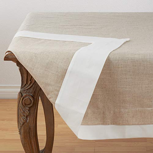 Fennco Styles Moldura Collection Classic Double Layer Linen Blend Table Linens – Table Linens for Banquets, Wedding, Special Events and Home Décor