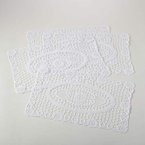 Fennco Styles Crochet Delicate Lace Oblong Traycloths Placemat - Set of 4