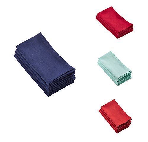 Fennco Styles Juliana Collection Solid Design Cotton Dinner Napkins 20" Square - Set of 4