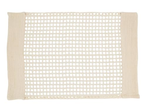 Fennco Styles Airy Net Design Cotton Table Runner 16" W x 72" L - Ivory Hollow Pattern Table Cover for Dining Room, Banquets, Family Gatherings, and Holidays