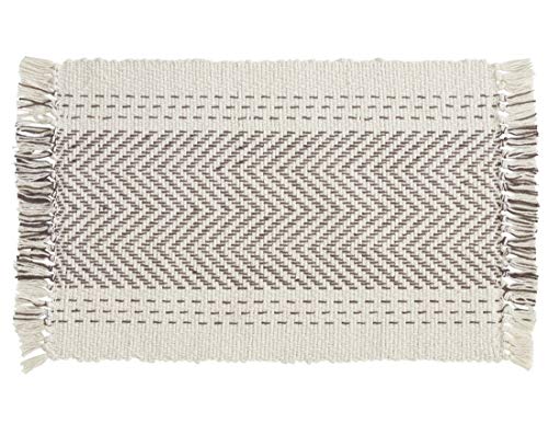 Fennco Styles Modern Kantha Stitch Design 100% Cotton Table Runner - Grey Table Cover for Everyday Use, Dining Room Décor, Family Gathering and Special Occasion