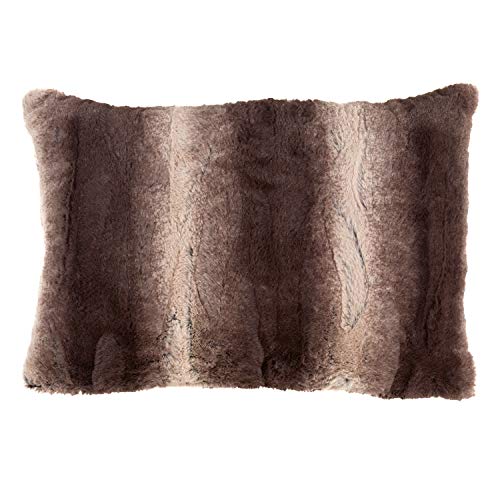 Fennco Styles Wilma Collection Country Faux Rabbit Fur Palette Throw Pillow Cover