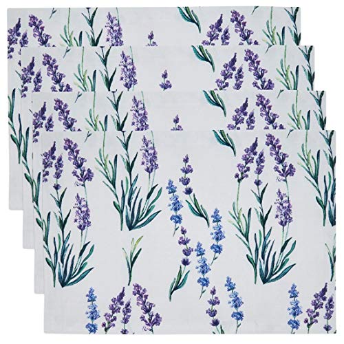 Fennco Styles Garden Lavender Print Tablecloth - Various Size for Home, Dining Room Décor, Banquets, Indoor & Outdoor Event, Family Gathering and Special Occasion