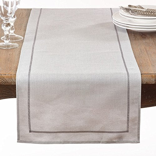 Fennco Styles Shimmering Fabric Iustrous Table Linen Placemat Napkins - Table Runner 16"X72"