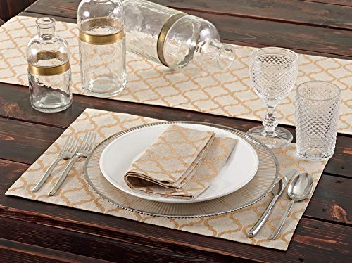 Fennco Styles Moroccan Design Table Runner - Geometric Print Table Cover for Home Decor, Dining Room, Banquets and Special Occasion