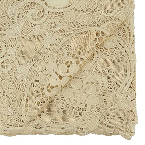 Fennco Styles Elegant Lace Design Tablecloth 67 x 102 Inch - White Vintage Table Cover for Everyday Use, Banquets, Weddings, Holidays and Special Occasions