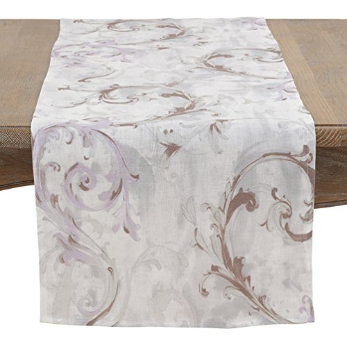 Fennco Styles Baroque Flourish 100% Linen Runner