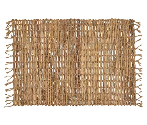 Fennco Styles Hand Woven Water Hyacinth Fringe Table Runner 14 x 72 Inch - Natural Chic Table Cover for Home, Dining Table Décor , Banquets and Special Events