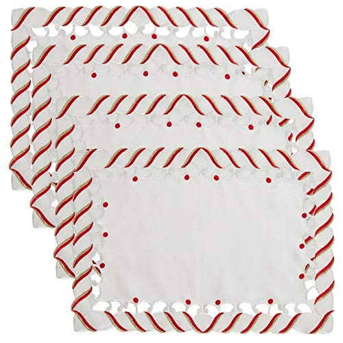 Fennco Styles Christmas Candy Cane Design Tablecloth - Holiday Table Cover for Home Décor, Banquets, Family Gathering and Special Occasion