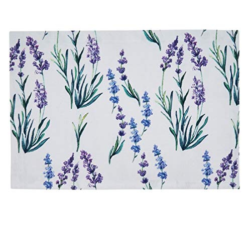 Fennco Styles Garden Lavender Print Tablecloth - Various Size for Home, Dining Room Décor, Banquets, Indoor & Outdoor Event, Family Gathering and Special Occasion