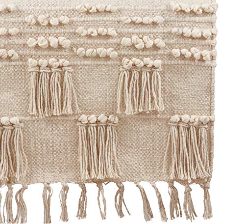 Fennco Styles Handira Collection Contemporary Moroccan 100% Pure Cotton 16 x 72 Inch Table Runners – Ivory Table Runners for Banquets, Dinner Parties, Special Events and Home Décor