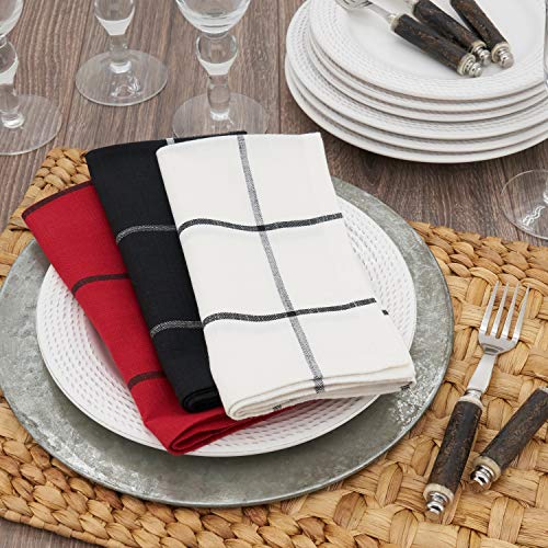 Fennco Styles Classic Large Plaid Cotton Table Runner 16" W x 72" L - Black Table Cover for Christmas, Holiday, Dining Table, Banquets and Special Occasion