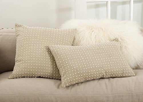 Fennco Styles French Knot Design Down Filled Cotton Throw Pillow