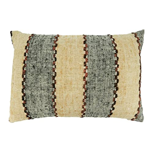 Fennco Styles Stripe Design Cotton Decorative Throw Pillow Cover 20" W x 20" L - Multicolored Woven Square Cushion Case for Home, Couch, Living Room, Bedroom, Office and Holiday Décor