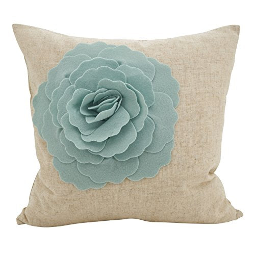 Fennco Styles Decorative Rose Flower Statement Throw Pillow 18"x18"