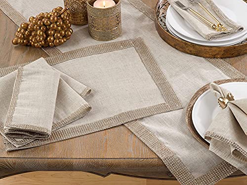Fennco Styles Elegant Lily Collection Studded Design Table Linens