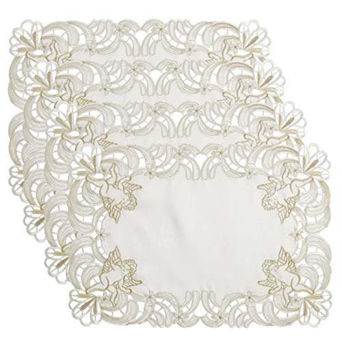 Fennco Styles Cupidon Collection Embroidered Cupid Design Tablecloth - Red Table Cover for Home Décor, Wedding, Banquets, Family Gathering and Special Occasion