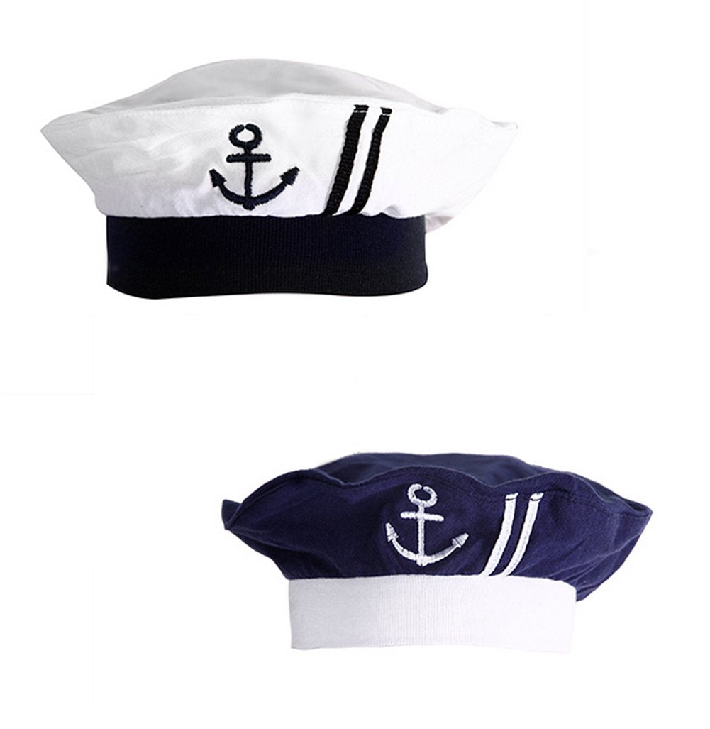 stylesilove Infant Baby Boy Nautical Sailor Embroidered Anchor Hat, 2 Colors
