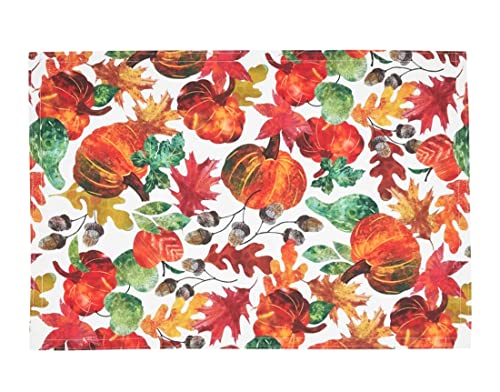 Fennco Styles Pumpkin Foliage Harvest Table Runner - Multicolor Fall Leaves Table Cover for Thanksgiving, Seasonal Décor, Banquet, Family Gathering and Special Events