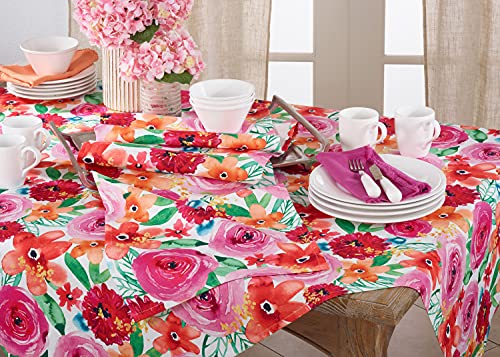 Fennco Styles Santa Monica Floral Table Runner 16" W x 72" L - Multicolored Flower Rectangular Table Cover for Home Décor, Dining Table, Banquet, Family Gathering and Special Occasion
