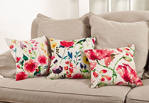 Fennco Styles 18-inch Watercolor Floral Down Filled Throw Pillow, 2 Designs