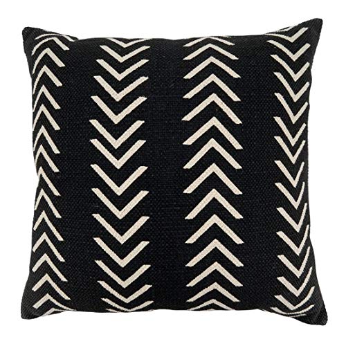 Fennco Styles Abstract Chevron Print Cotton Decorative Throw Pillow Cover & Insert 22 x 22 Inch - Natural Pillow for Home, Couch, Living Room and Bedroom Décor