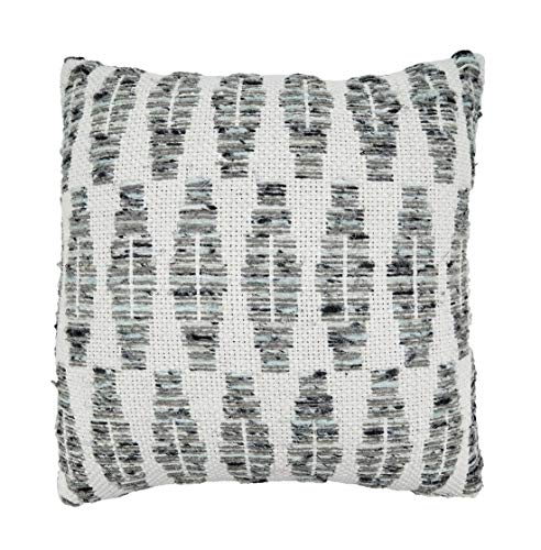 Fennco Styles Grey Diamond Design Pure Cotton Decorative Throw Pillow – Luxury Textured Cushion for Couch, Sofa, Bedroom, Office and Living Room Décor