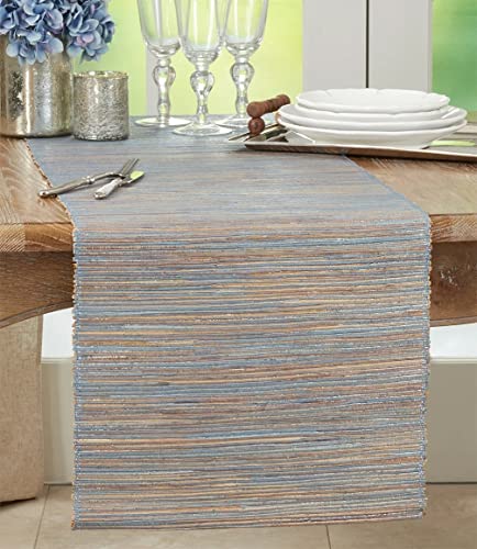 Fennco Styles Shimmering Woven Nubby Texture Water Hyacinth 16 x 72 Inch Table Runner for Dining Table, Dinner Party, Holidays, Home Decor, Special Events