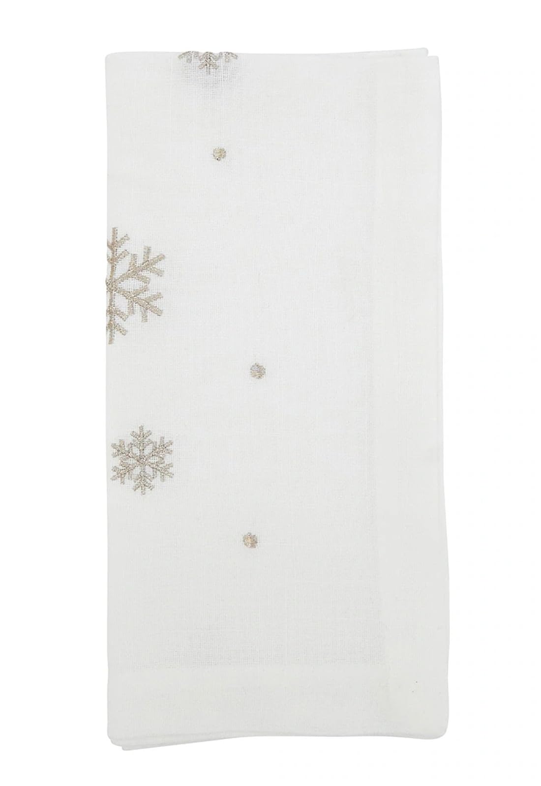 Fennco Styles Shimmer Embroidered Snowflake Holiday Cloth Napkins 20" W x 20" L, Set of 4