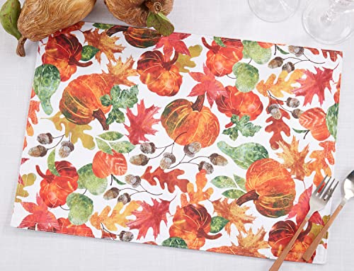 Fennco Styles Pumpkin Foliage Harvest Table Runner - Multicolor Fall Leaves Table Cover for Thanksgiving, Seasonal Décor, Banquet, Family Gathering and Special Events